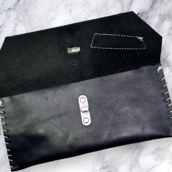 LORIANO TOLIANI Clutch Purse Leather Pouch With Dagger Closure - Picture 6 of 8